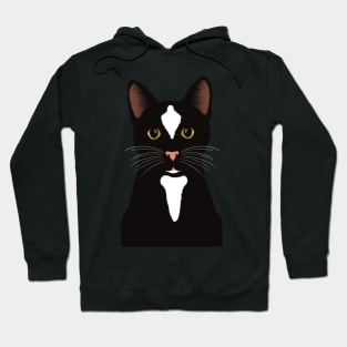 The cute and alert Black cat is waiting and watching you. Hoodie